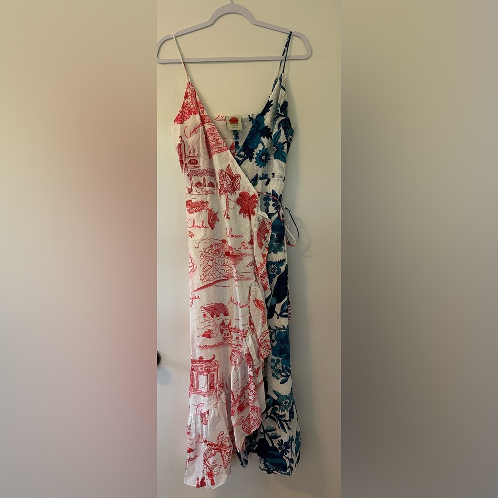 Farm Rio Dual White Prints Wrap Dress - Picture 3 of 10